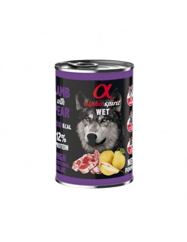 Alpha Spirit Perro Lata Cordero Y Pera