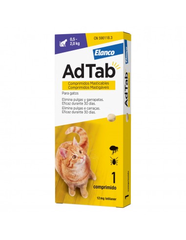 Elanco AdTab 12 Mg. 0,5 a 2 Kg. 1... Elanco AdTab 12 Mg. 0,5 a 2 Kg. 1...