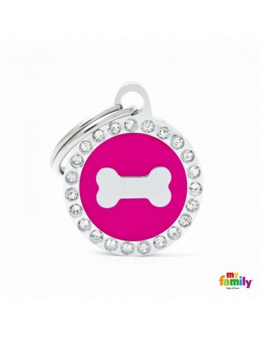 Placa MyFamily Glam Círculo Hueso...