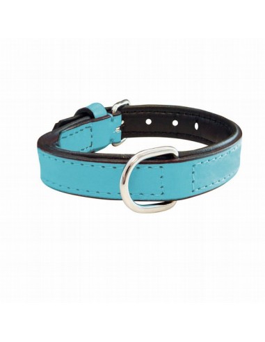 Gloria Collar Piel Acolchado Azul