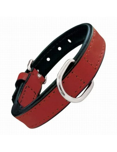 Gloria Collar Piel Acolchado Rojo