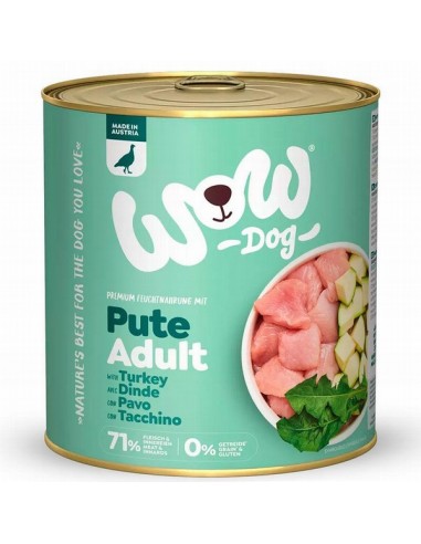 Wow Perro Pavo con Calabacín 800 gr Lata